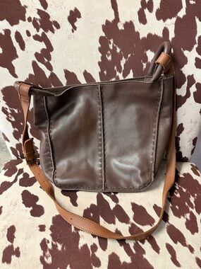 The Sak Beige and Tan Interior Zip Pouch